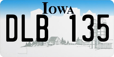 IA license plate DLB135