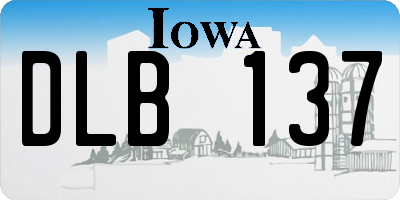 IA license plate DLB137