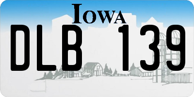 IA license plate DLB139