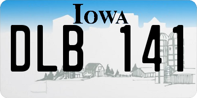 IA license plate DLB141