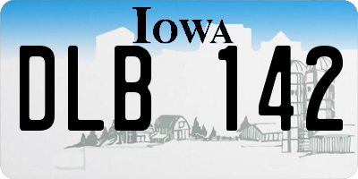 IA license plate DLB142