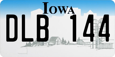 IA license plate DLB144