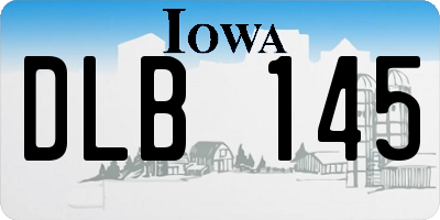 IA license plate DLB145