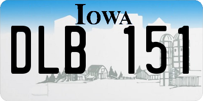 IA license plate DLB151