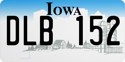 IA license plate DLB152