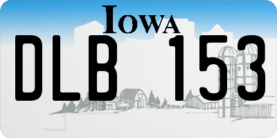 IA license plate DLB153