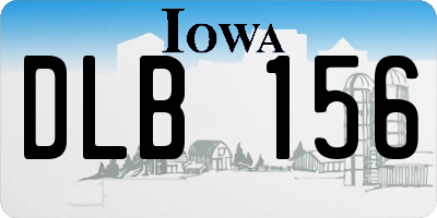 IA license plate DLB156
