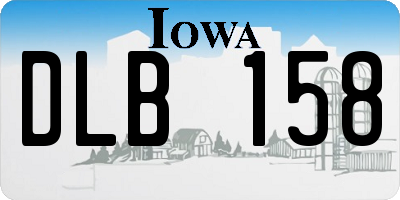 IA license plate DLB158