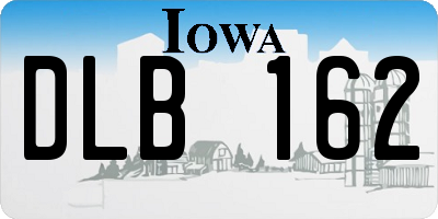 IA license plate DLB162