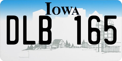 IA license plate DLB165