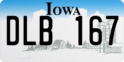 IA license plate DLB167