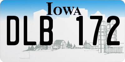 IA license plate DLB172