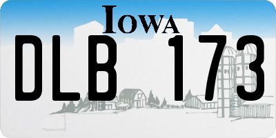 IA license plate DLB173