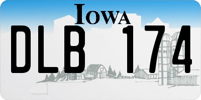 IA license plate DLB174