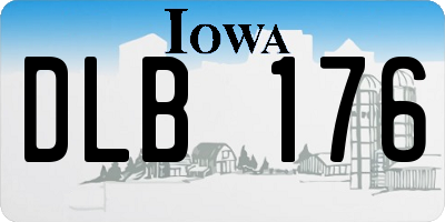 IA license plate DLB176