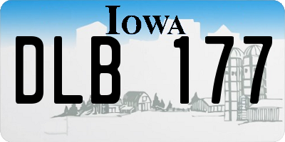 IA license plate DLB177