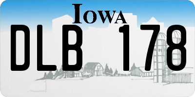 IA license plate DLB178