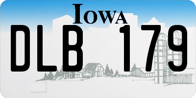 IA license plate DLB179