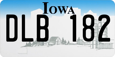 IA license plate DLB182