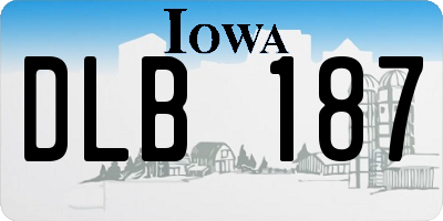 IA license plate DLB187