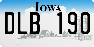 IA license plate DLB190