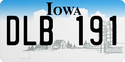 IA license plate DLB191