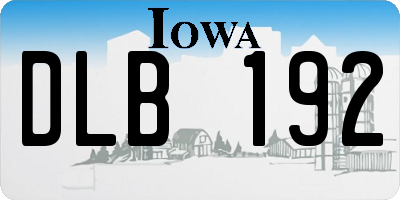 IA license plate DLB192
