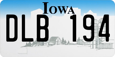 IA license plate DLB194