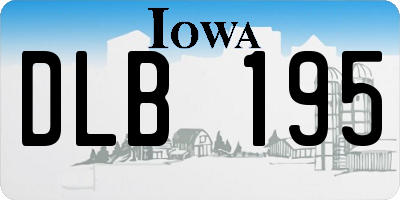 IA license plate DLB195