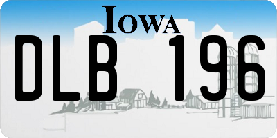 IA license plate DLB196