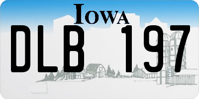 IA license plate DLB197