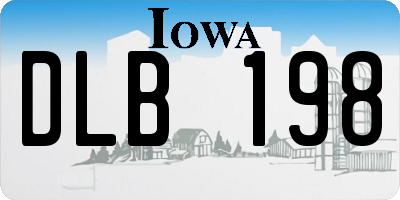 IA license plate DLB198
