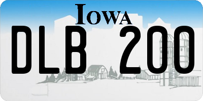 IA license plate DLB200