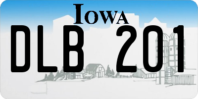 IA license plate DLB201