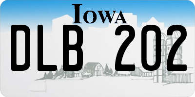IA license plate DLB202