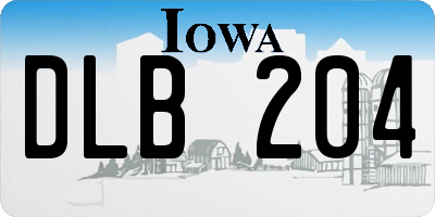 IA license plate DLB204