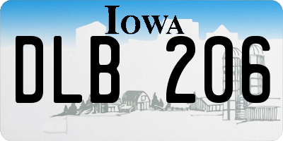 IA license plate DLB206