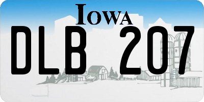 IA license plate DLB207