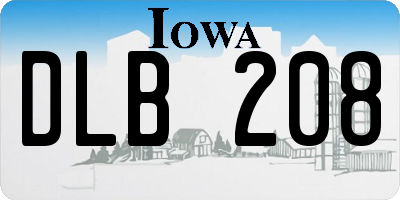 IA license plate DLB208