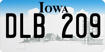 IA license plate DLB209