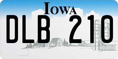 IA license plate DLB210