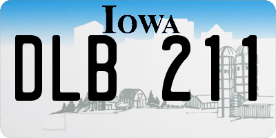 IA license plate DLB211