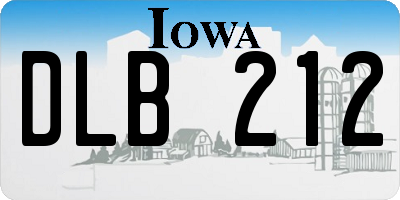 IA license plate DLB212