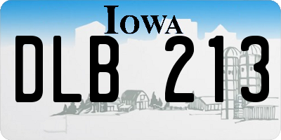 IA license plate DLB213