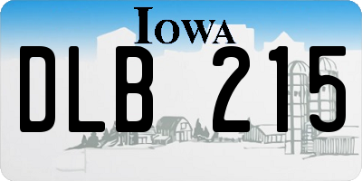 IA license plate DLB215
