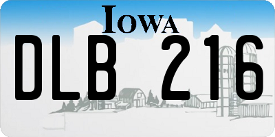IA license plate DLB216