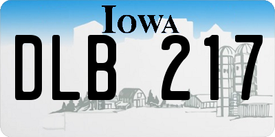 IA license plate DLB217
