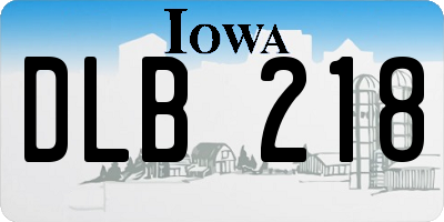 IA license plate DLB218