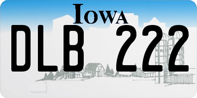 IA license plate DLB222