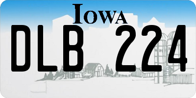 IA license plate DLB224